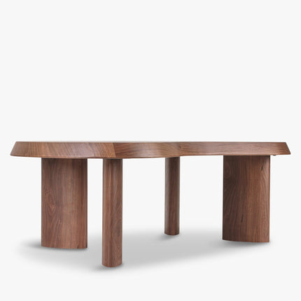 Mali river inspired sculptural coffee table with solid wood craftsmanship mid century modern design for family lounge and formal sitting area