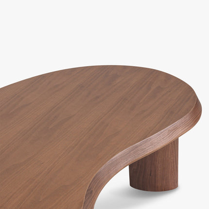 Mali river inspired sculptural coffee table with solid wood craftsmanship mid century modern design for family lounge and formal sitting area