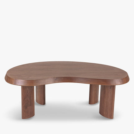 Mali river inspired sculptural coffee table with solid wood craftsmanship mid century modern design for family lounge and formal sitting area