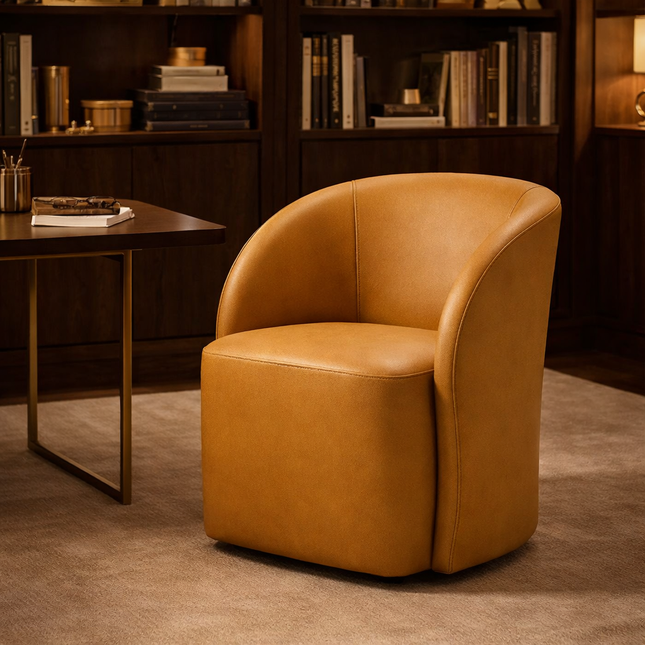 Tovia Modern Dining Chair Custom Made Barrel Back Design Ideal for Dining Room Living Area Compact Luxury Furniture