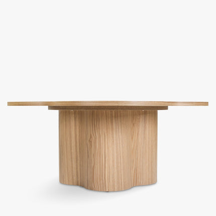 Tumen Organic Sculpted Coffee Table Mid Century Modern Japandi Inspired Solid Wood Center Table With Curved Base For Family Room
