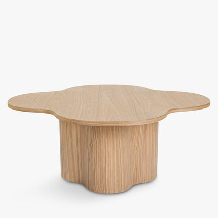Tumen Organic Sculpted Coffee Table Mid Century Modern Japandi Inspired Solid Wood Center Table With Curved Base For Family Room