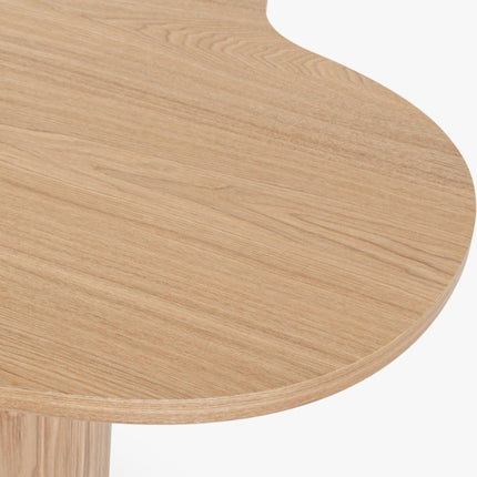 Tumen Organic Sculpted Coffee Table Mid Century Modern Japandi Inspired Solid Wood Center Table With Curved Base For Family Room
