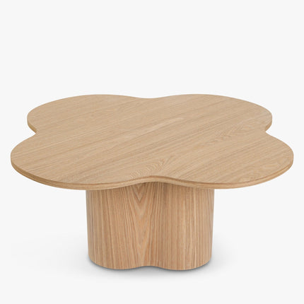 Tumen Organic Sculpted Coffee Table Mid Century Modern Japandi Inspired Solid Wood Center Table With Curved Base For Family Room