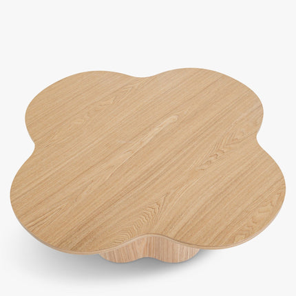 Tumen Organic Sculpted Coffee Table Mid Century Modern Japandi Inspired Solid Wood Center Table With Curved Base For Family Room
