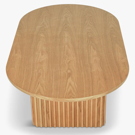Sittang sculptural solid wood coffee table inspired by contemporary Scandinavian design for family room and lounge spaces