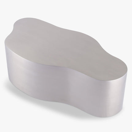 Selenga sculptural coffee table for modern lounge spaces inspired by contemporary European design with premium metal form and refined polish