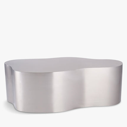 Selenga sculptural coffee table for modern lounge spaces inspired by contemporary European design with premium metal form and refined polish