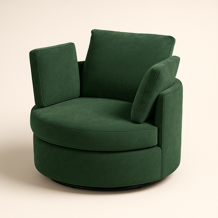 Sorelle- Round Base 360 Revolving Swivel Chair with Hidden Storage- Ideal for Kids, Living Room or Bedroom - Uber Decor