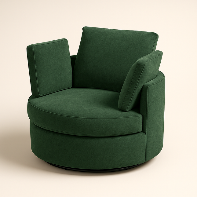 Sorelle- Round Base 360 Revolving Swivel Chair with Hidden Storage- Ideal for Kids, Living Room or Bedroom - Uber Decor