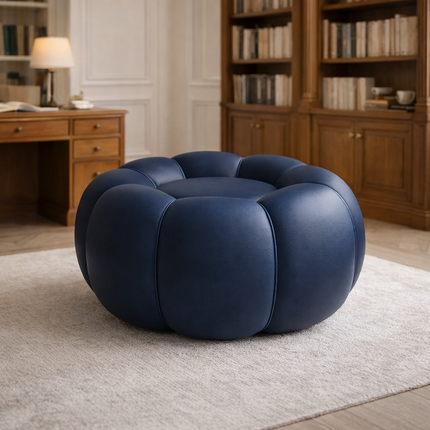 Pumpkin Hue Ottoman Stool Chair - Soft Stool Footrest for Living Room - Uber Decor