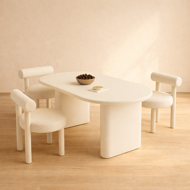 Zerano Organic Shape Dining Table Modern Minimalist Sculptural Base Designer Dining Table for Dining Room