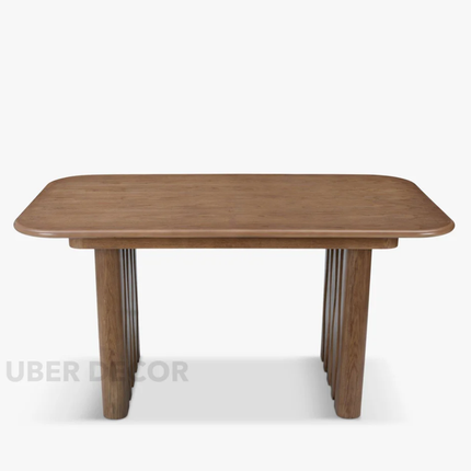 Axton Heritage Dining Table Mid Century Modern Architectural Design Scandinavian Inspired Solid Wood Legs Natural Finish Dining Furniture for Dining Room