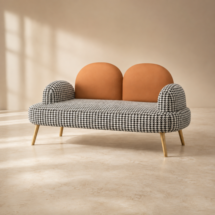 Rotterdam Modern Sofa Contemporary Houndstooth & Soft Backrest Couch for Living Room