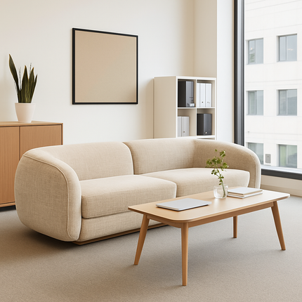 Samara Modern Minimalist Sofa Neutral Upholstered Couch for Living Room