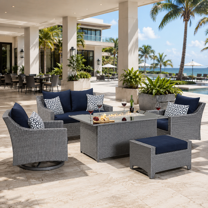 Hearthwyn Chair & Sofa Set with Center Table Outdoor Lounge for Covered Patios & Garden Verandas