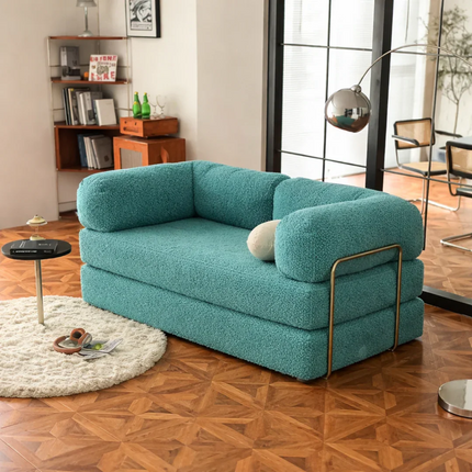 The Teddy Block Sofa- 5-in-1 Modern Adjustable Sofa Cum Bed for Guest Room, Kids Room, Bedroom or Living Room- Custom Fabric and Size