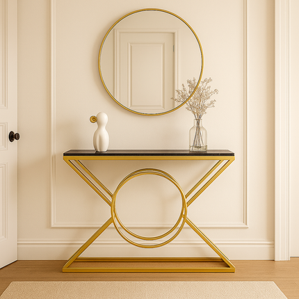 Eclipse Axis Console – Sculptural Mid‑Century Modern Entryway Table - Uber Decor