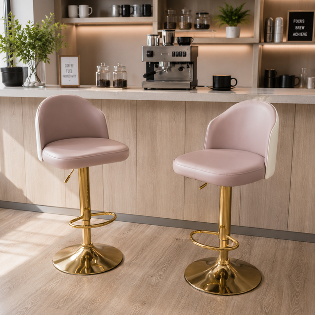 Nori Modern Bar Stool with Hydraulic Lift for Kitchen Island Home Bar Breakfast Counter Contemporary Counter Seating