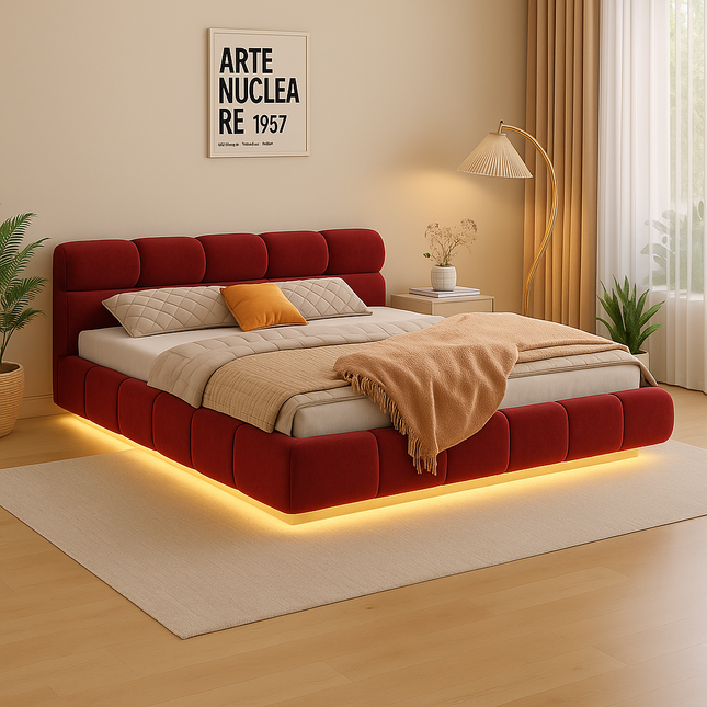 Glowrest LED Bed – Contemporary Floating Platform Design - Uber Decor
