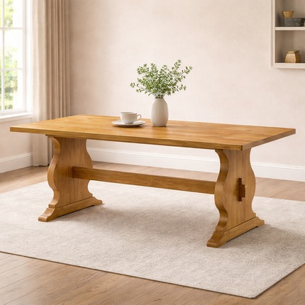 Hearthwood Gather Solid Wood Dining Table Classic Contemporary Design for Dining Room and Family Dining Spaces