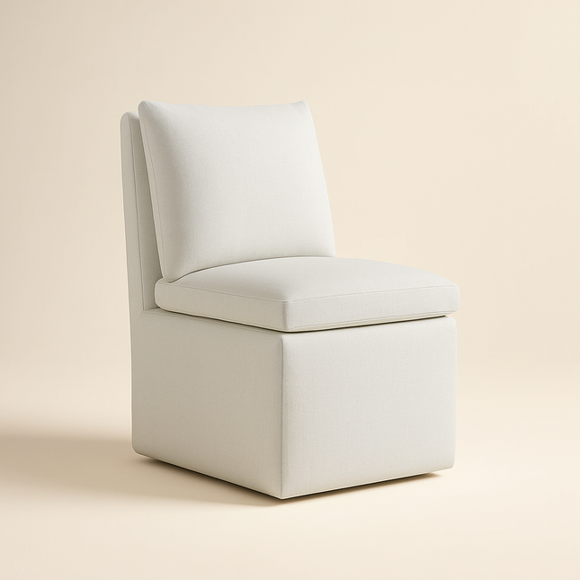Ansel Modern Side Chair with Structured Cushion Back and Geometric Silhouette Ideal for Dining or Lounge Spaces - Uber Decor