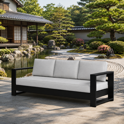 Stonewyn Minimalist Outdoor Sofa for Terrace, Rooftop & Urban Garden | Uber Decor
