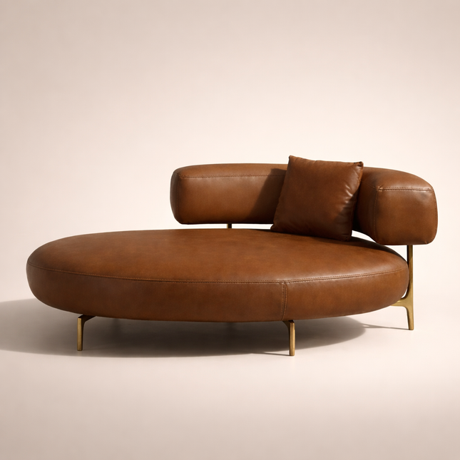 Solea Curve – Modern Chaise Lounge with Armrest for Living Room & Lounge Spaces
