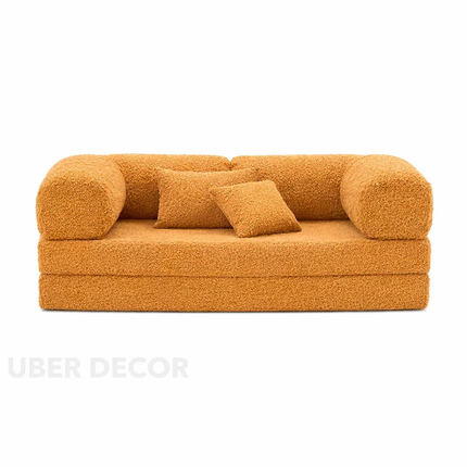 The Teddy Block Sofa- 5-in-1 Modern Adjustable Sofa Cum Bed for Guest Room, Kids Room, Bedroom or Living Room- Custom Fabric and Size