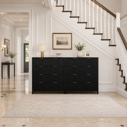 Stratus Grove Modern Dresser – Vertical Cabinet for Bedroom, Living Room, or Entryway