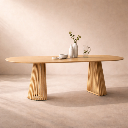Oaknest Oval Dining Table Modern Solid Wood Dining Table Mid Century Modern Scandinavian Design for Dining Room Kitchen Dining Area
