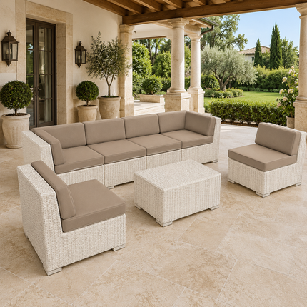 Coastava Modular Sectional Sofa Set with Center Table Outdoor Seating for Decks, Patios & Waterfront Terraces