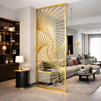 SPIRA Stainless Steel Artistic Room Divider With Spiral Line Design For Living Room Dining Area And Statement Interior Spaces