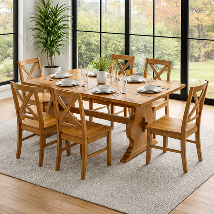 Hearthwood Gather Solid Wood Dining Table Classic Contemporary Design for Dining Room and Family Dining Spaces