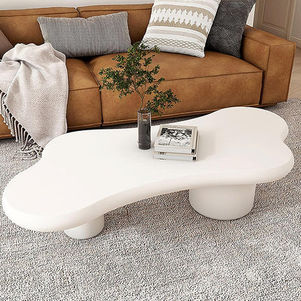 Kayla Wabi-Sabi Sculptural Japandi Coffee Table – Organic Mid-Century Solid Wood Center Table for Living Room & Sofa Area