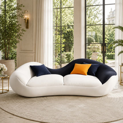 Belgrade Luxury Modern Wave Sofa with Sculptural Dual Tone Design Customisable Designer Couch for Living Room