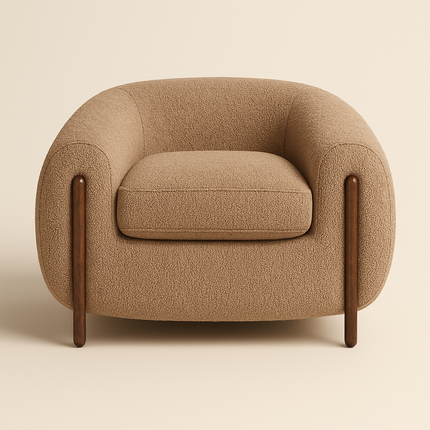 Tayra Accent Chair- Cute Oversized Upholstered Barrel Chair with Extra Depth and Height Seating - Uber Decor