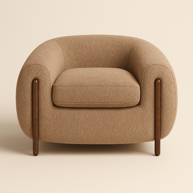 Tayra Accent Chair- Cute Oversized Upholstered Barrel Chair with Extra Depth and Height Seating - Uber Decor