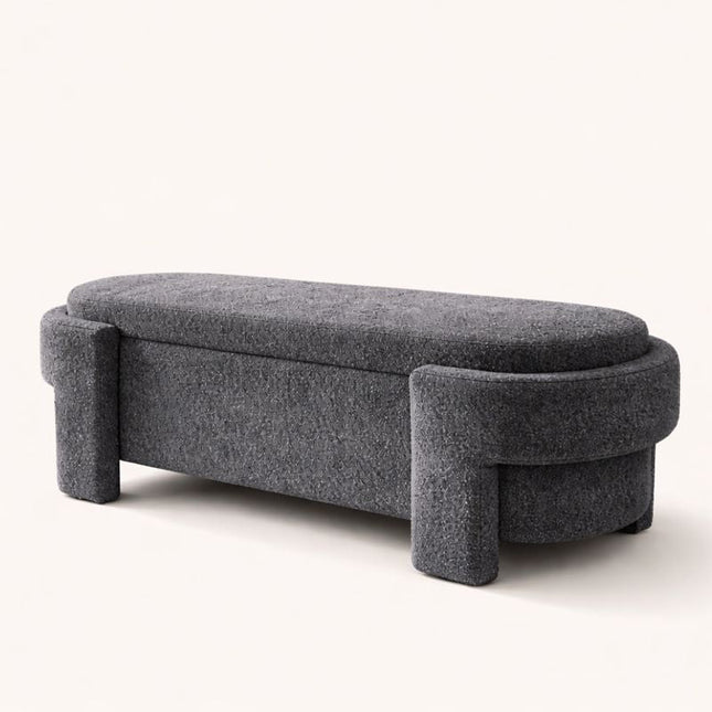 Zarelle Curved Modern Flip Top Storage Bench – Japandi-Meets-European Organizer for Bedroom, Entryway & Lounge Spaces