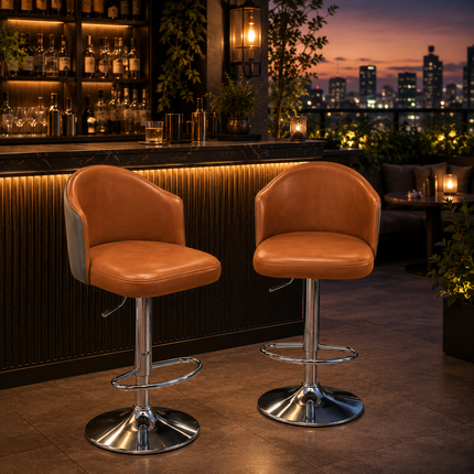 Nori Modern Bar Stool with Hydraulic Lift for Kitchen Island Home Bar Breakfast Counter Contemporary Counter Seating