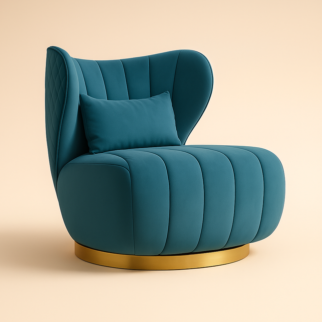 Celeste Comfort Accent Chair – Modern Armchair with High-Grade Aluminum Base for Living Room & Lounge Spaces - Uber Decor