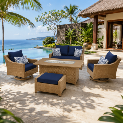 Hearthwyn Chair & Sofa Set with Center Table Outdoor Lounge for Covered Patios & Garden Verandas