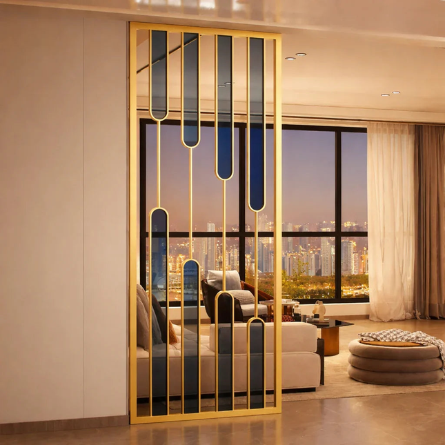 DRIVA Stainless Steel Layered Room Divider With Vertical Drop Design For Living Room Lounge And Contemporary Interior Spaces