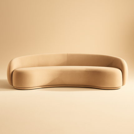 Santiago Serenity Sofa - Contemporary & Boho Style - Curved Couch - For Living Room - Uber Decor
