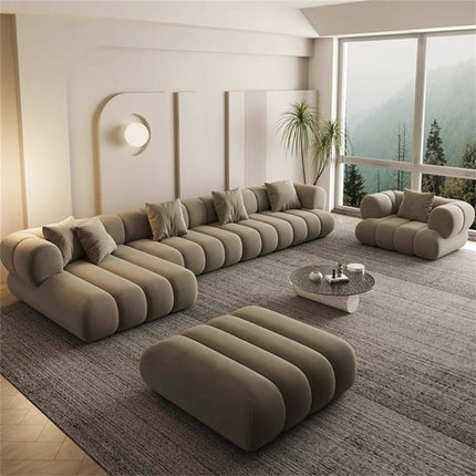 Miami Modular 7-Seater Sectional Sofa Japandi Contemporary Bubble Sofa for Living Room & Lounge