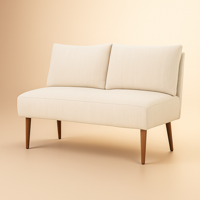 Mode Form Mid Century Modern Two Seater Bench Compact Customisable Seating for Living Bedroom Lounge and Entryway