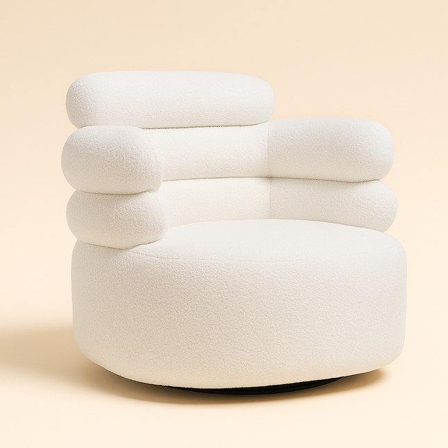 Zerelle- 360 Revolving Swivel Leisure Accent Chair with 3 Tier Tall Backrest and Comfortable Seat - Uber Decor