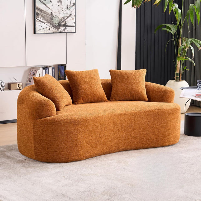 Oslen Japandi Curved Sofa – Oversized Wabi Sabi Style Couch for Living Room - Uber Decor
