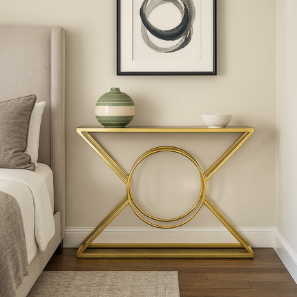 Eclipse Axis Console – Sculptural Mid‑Century Modern Entryway Table - Uber Decor