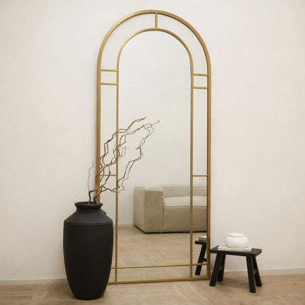 HavenArch- Arched Top Full Length Metal Framed Door Style Mirror for Entrance Foyer, Living Room, Boutique or Clothing Store